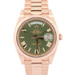 2025 PAPERS Rolex Day-Date President 40mm OLIVE GREEN 18K Rose Gold 228235 BOX