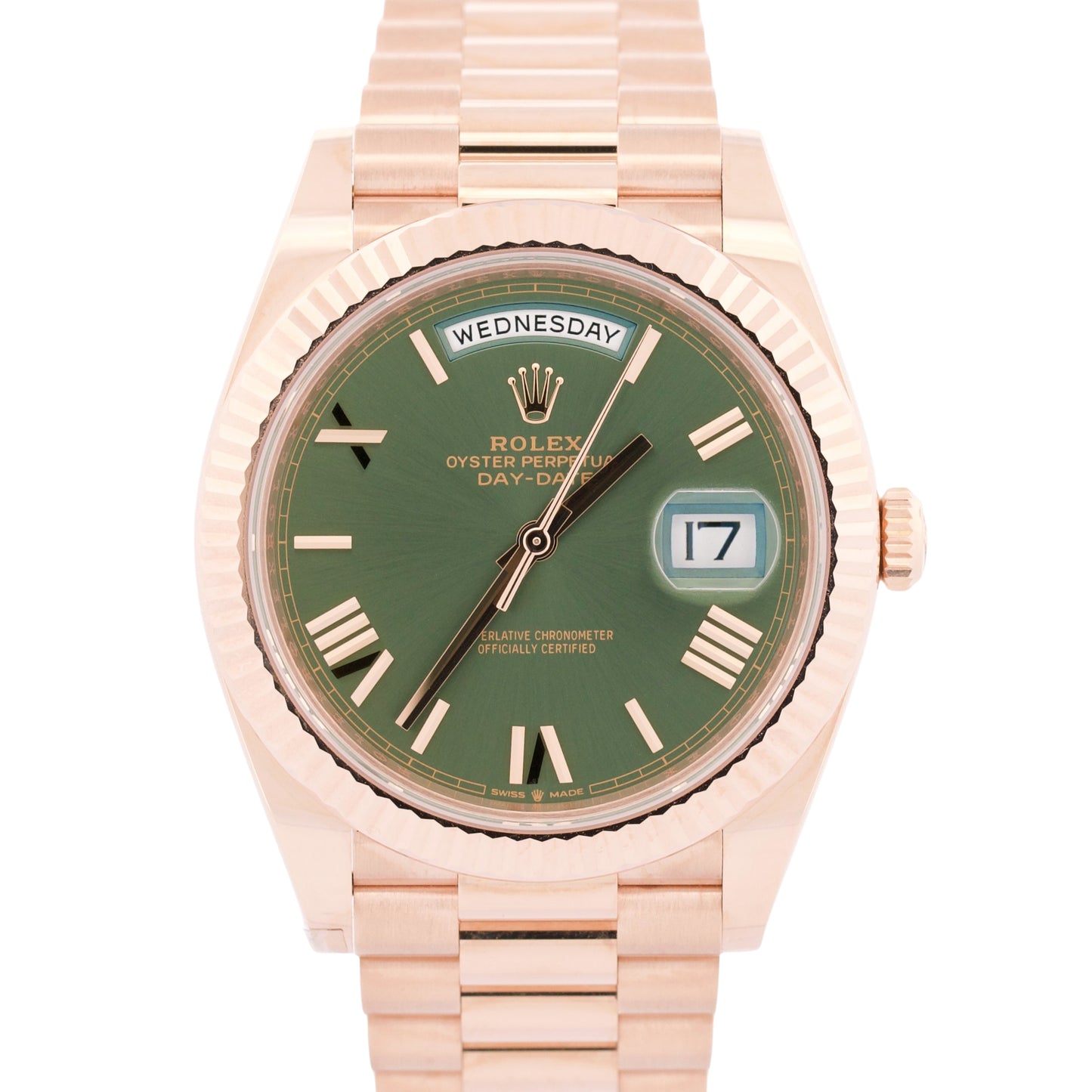 NEW 2026 PAPERS Rolex Day-Date President 40mm OLIVE GREEN 18K Gold 228235 BOX