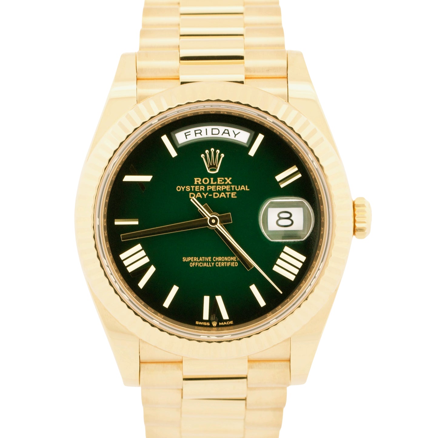 2024 PAPERS Rolex Day-Date President 18K Gold GREEN OMBRE 40mm 228238 BOX