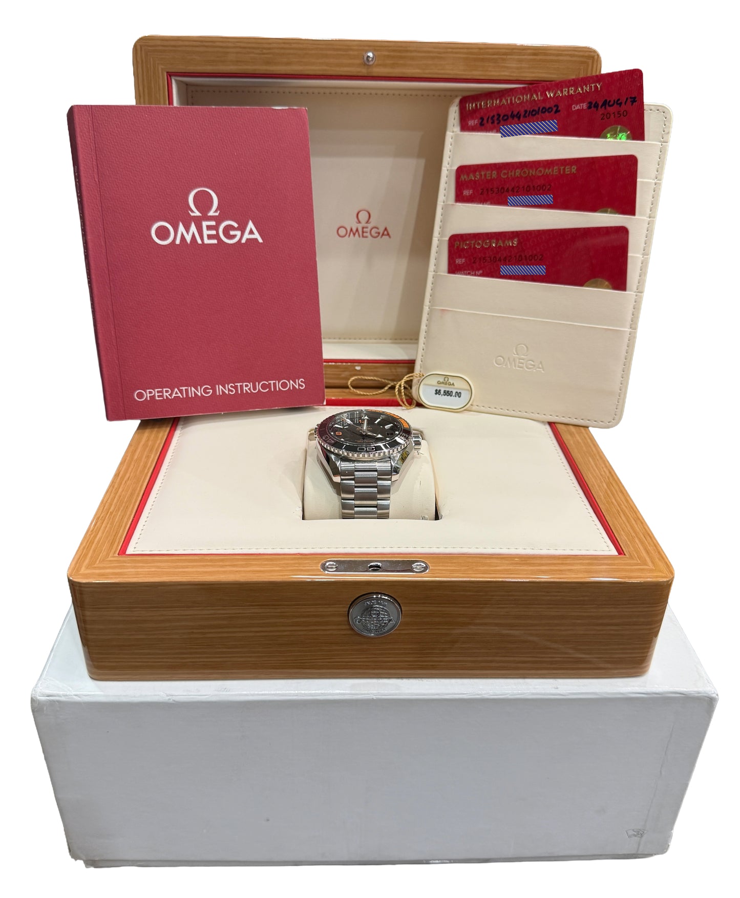 2017 PAPERS Omega Seamaster Planet Ocean 43.5mm 215.30.44.21.01.002 Ceramic BOX