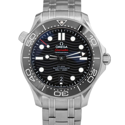 2021 PAPERS Omega Seamaster Diver 42mm BLACK WAVE Steel 210.30.42.20.01.001 BOX