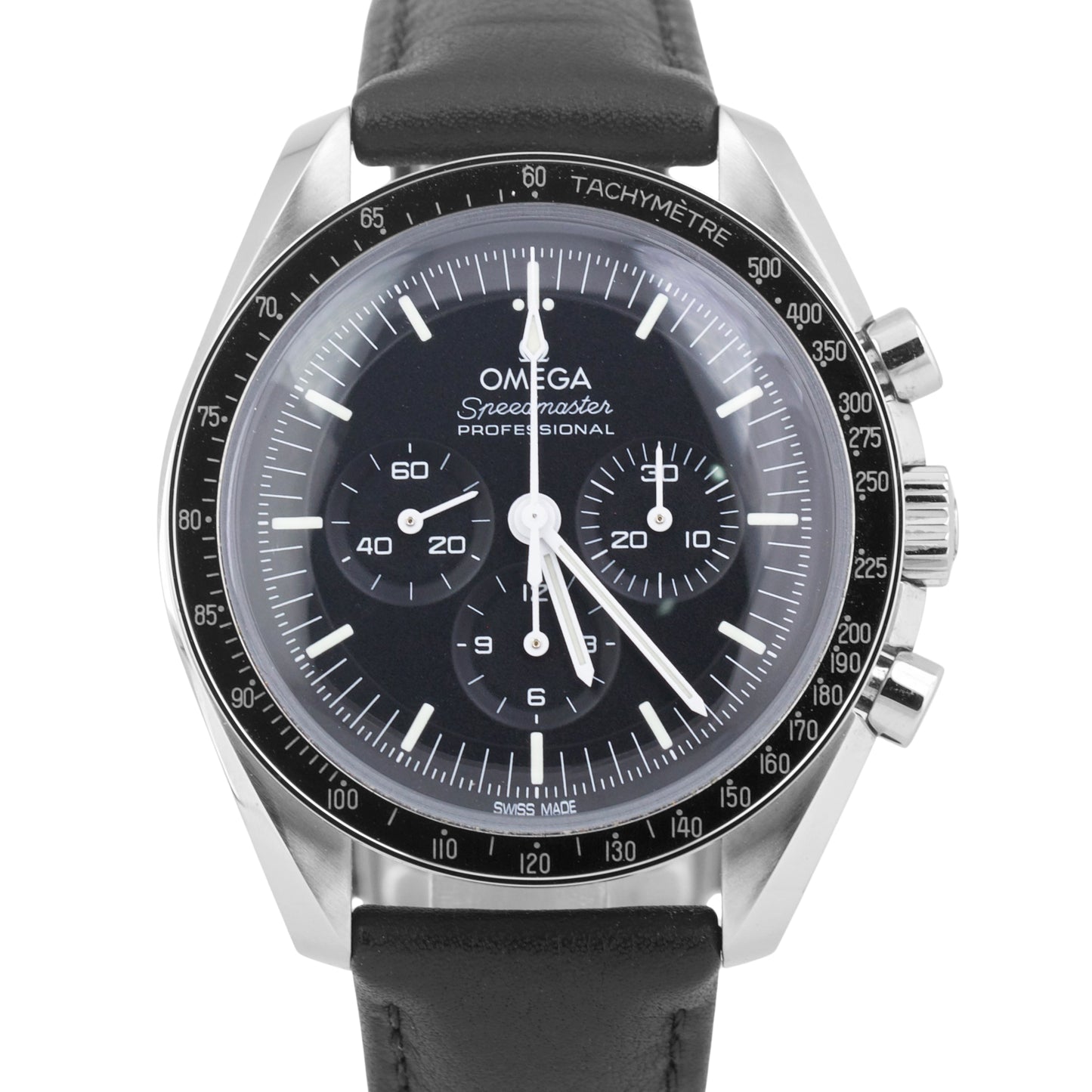 2023 PAPERS Omega Speedmaster BLACK Leather Steel 42mm 310.32.42.50.01.001 BOX