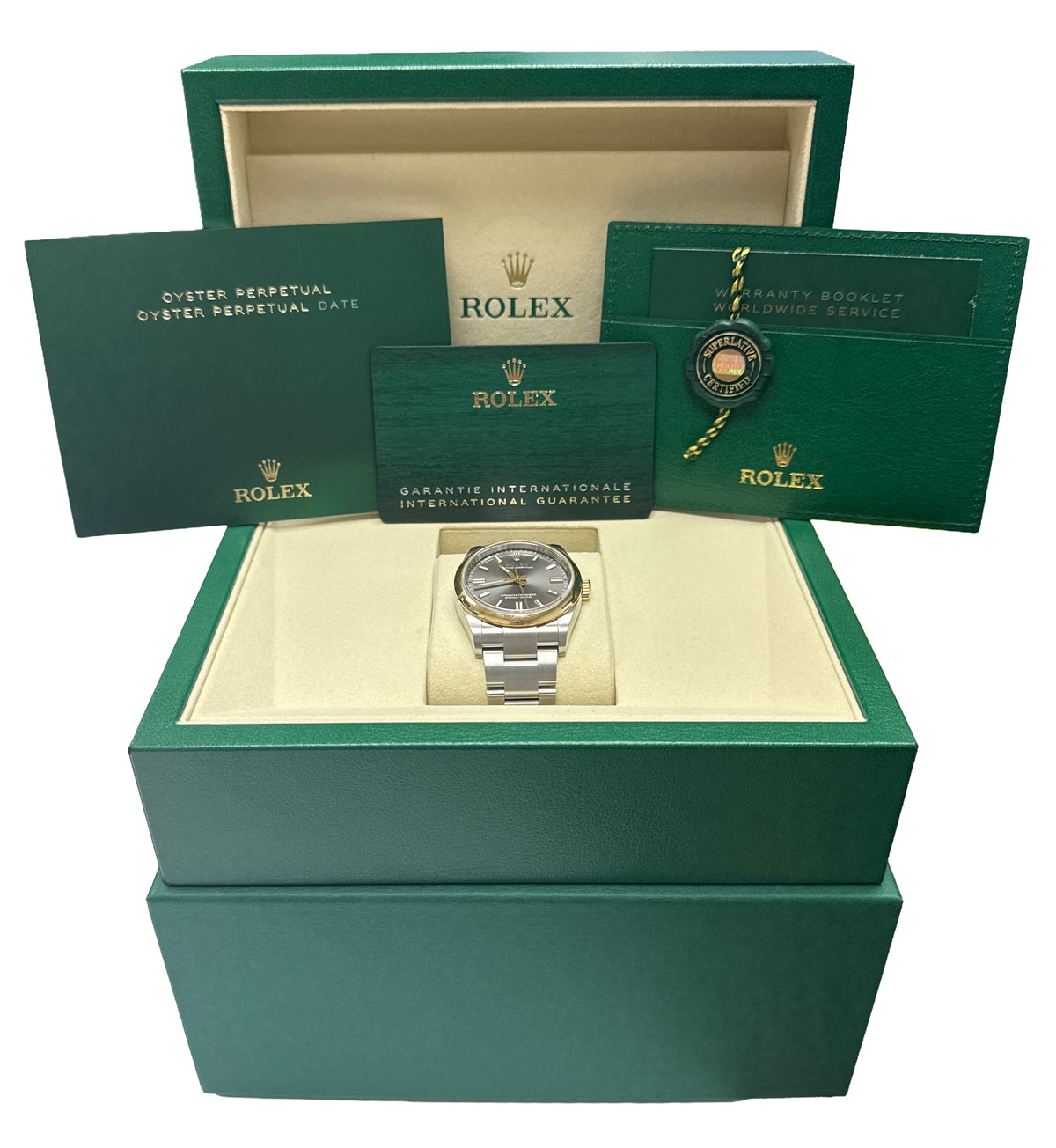 New Sept 2026 Rolex Oyster Perpetual 126003 Rhodium 36mm 18K Steel Box Papers