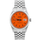 Rolex DateJust 36mm ORANGE Stainless Steel 18K White Gold JUBILEE Fluted 16014