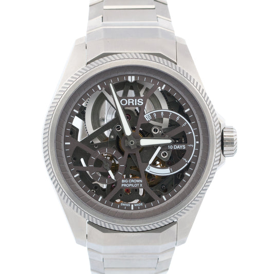 PAPERS Oris ProPilot X Calibre 115 SKELETON Titanium 01 115 7759 7153 44mm BOX