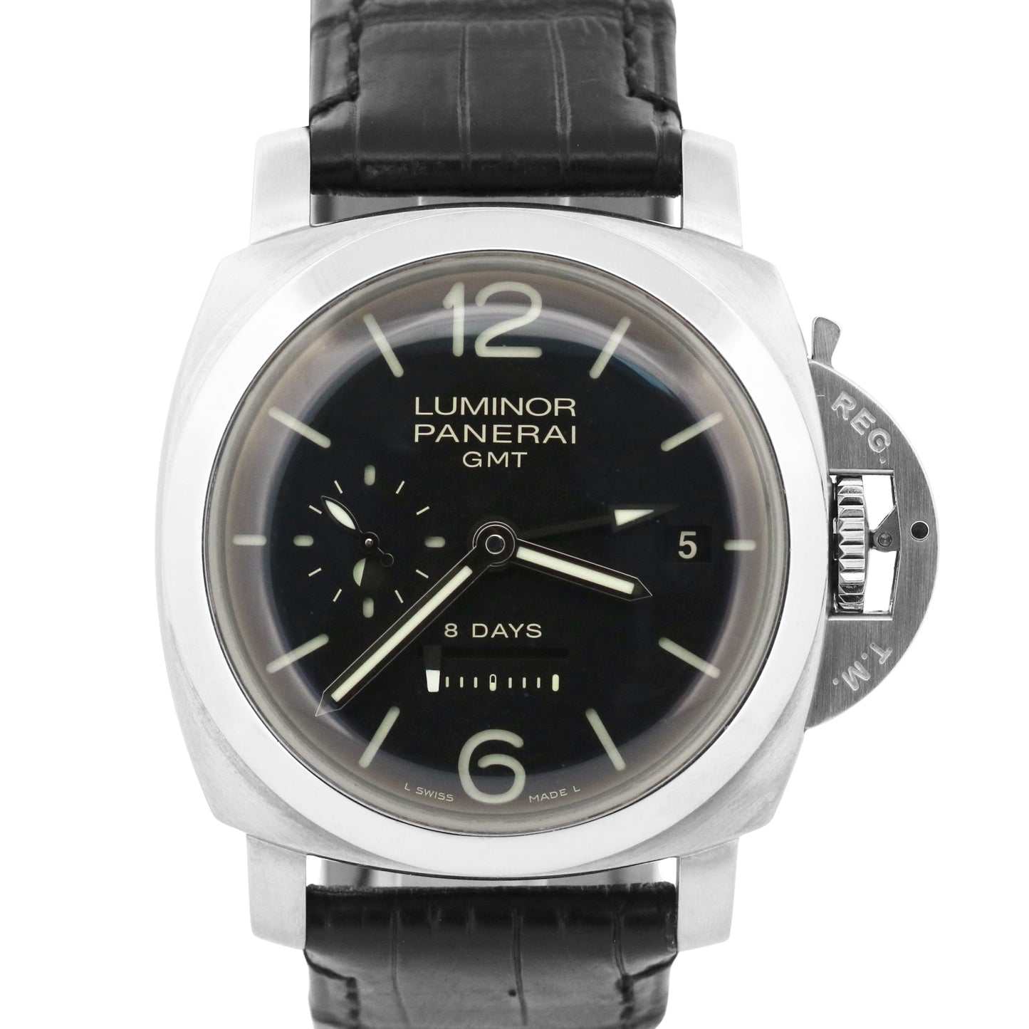 PAPERS Panerai Luminor Marina PAM00233 1950 GMT 8 Days DOT DIAL 44mm PAM233 BOX