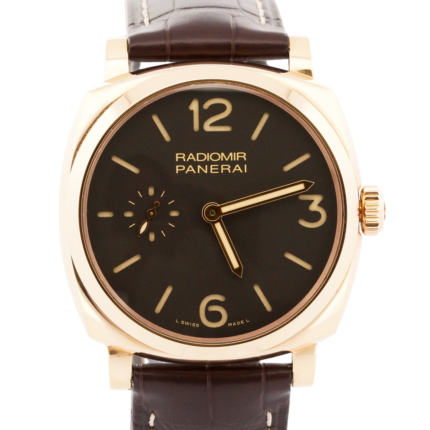 2015 PAPERS Panerai Radiomir 18K Rose Gold PAM00513 42mm Manual Watch PAM513 BOX