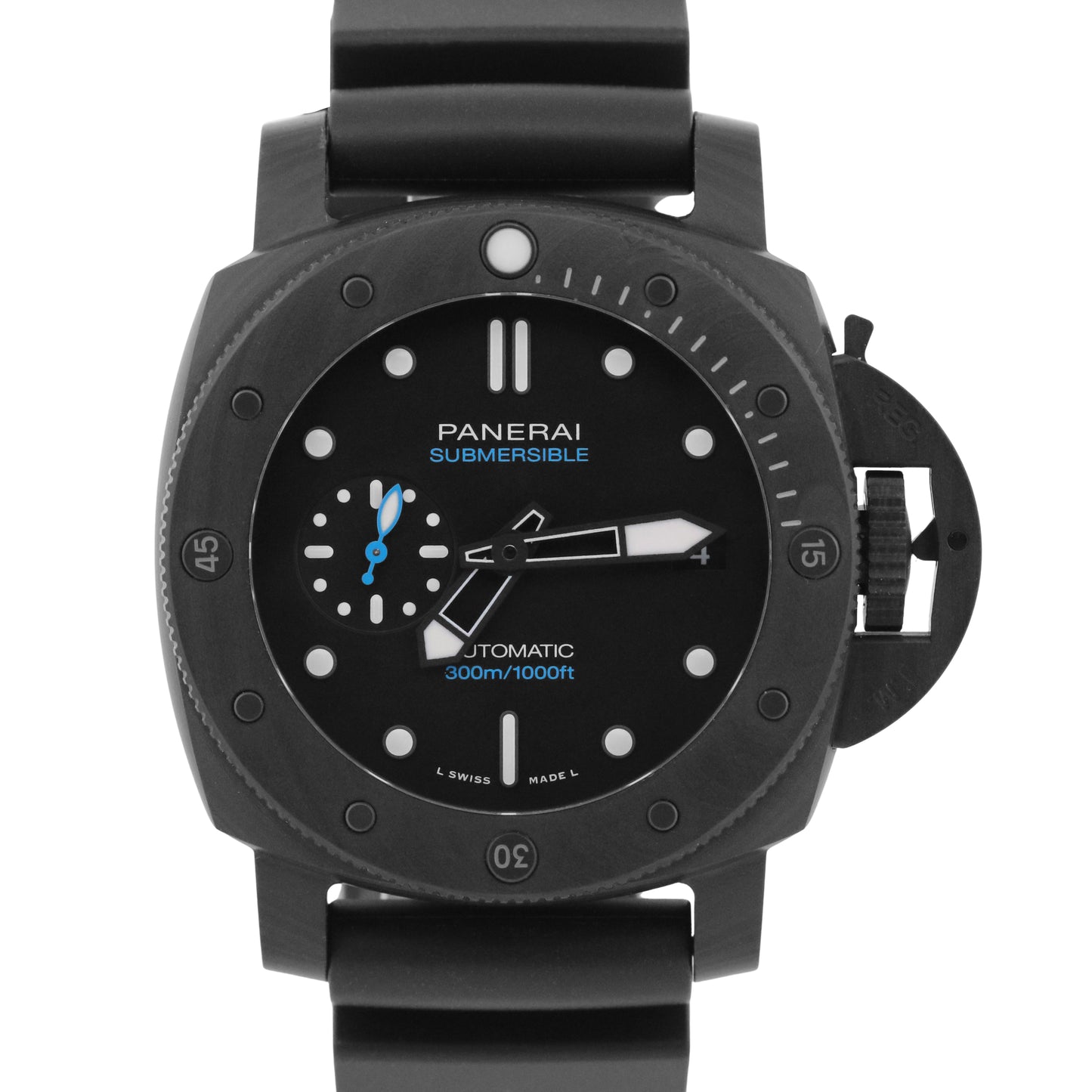 2025 Panerai Submersible Carbotech PAM01231 Black Blue Rubber 42mm Box Papers