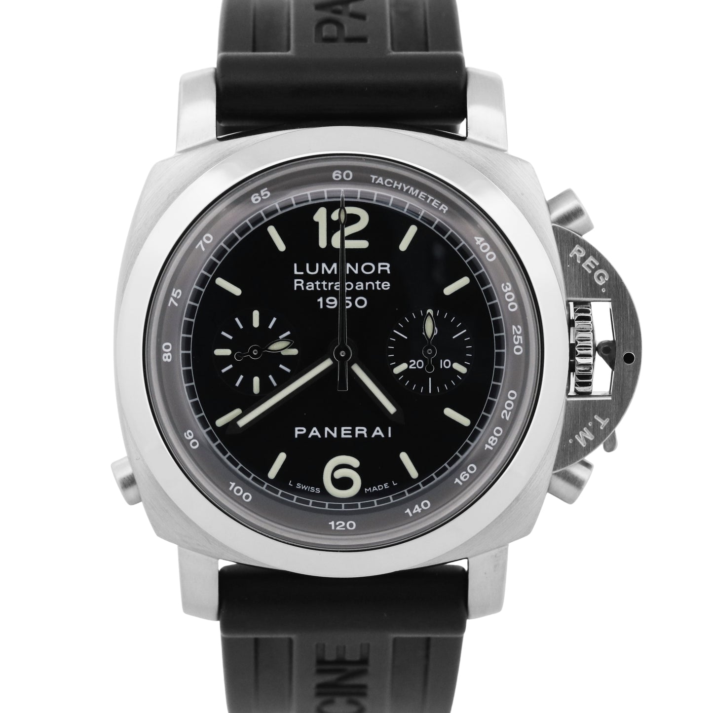 2026 SERVICE Panerai Luminor Rattrapante 1950 BLACK Rubber 44mm PAM00213