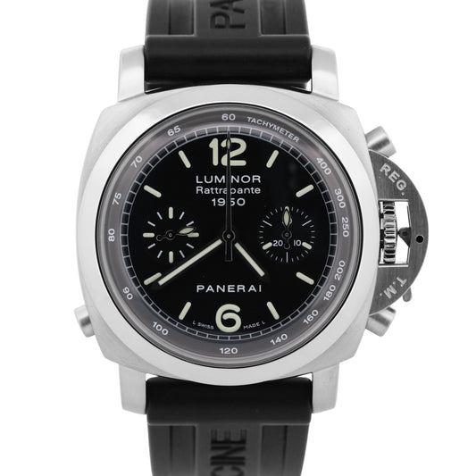 2026 SERVICE Panerai Luminor Rattrapante 1950 BLACK Rubber 44mm PAM00213