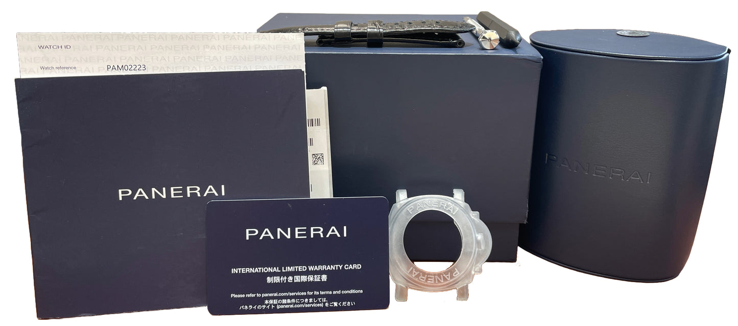 2022 PAPERS Panerai Submersible Bianco WHITE Rubber 42mm Leather PAM02223 BOX