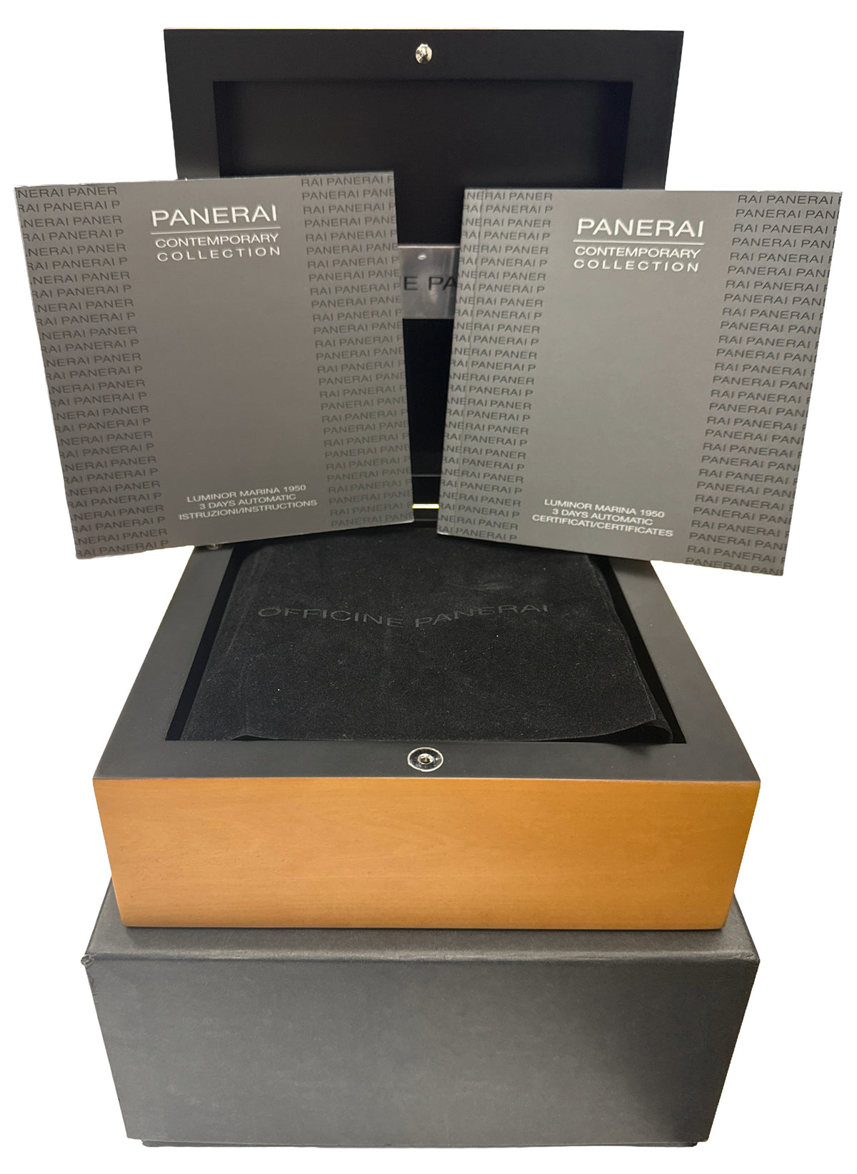 2013 Panerai Luminor Marina 1950 PAM00392 3 Days 42mm Black Leather Box Papers