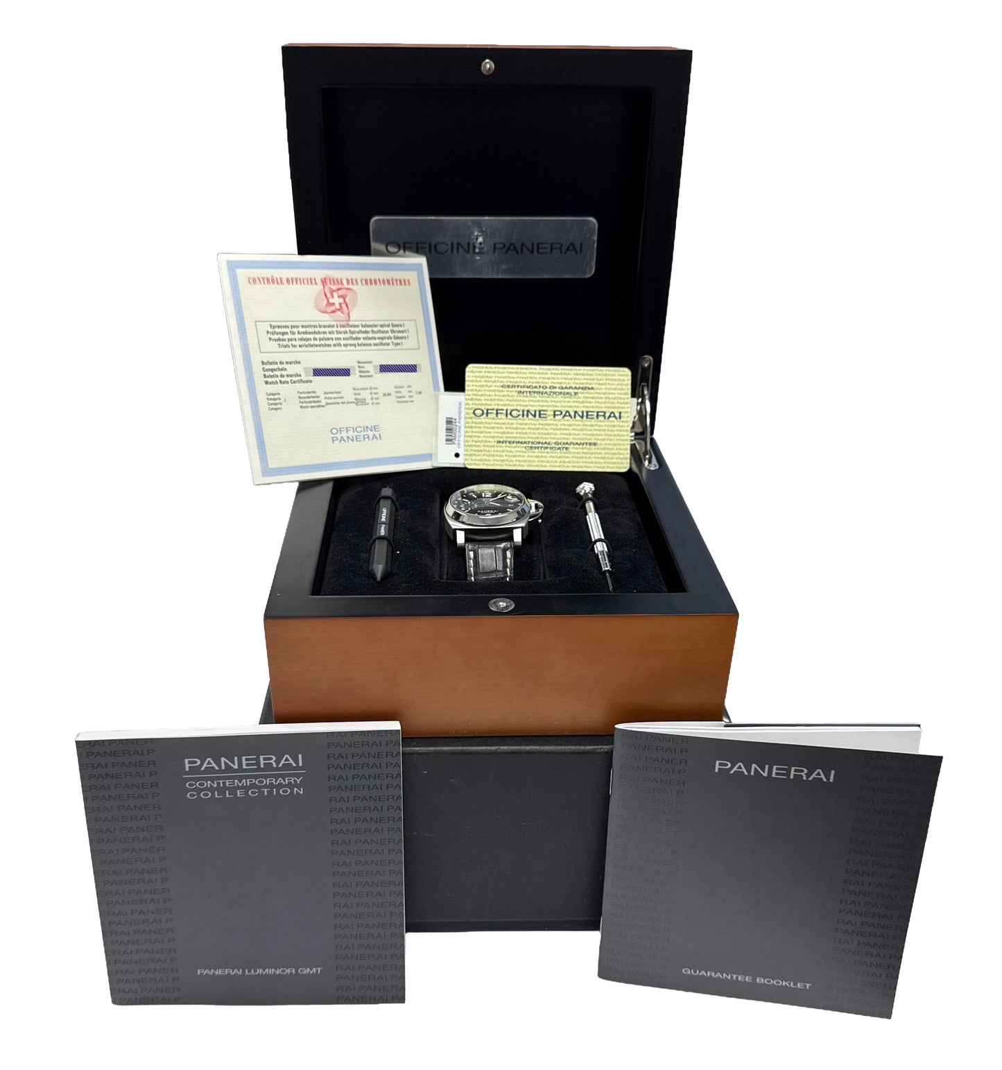 PAPERS Panerai Luminor GMT PAM00244 Automatic Steel Leather 40mm PAM244 BOX
