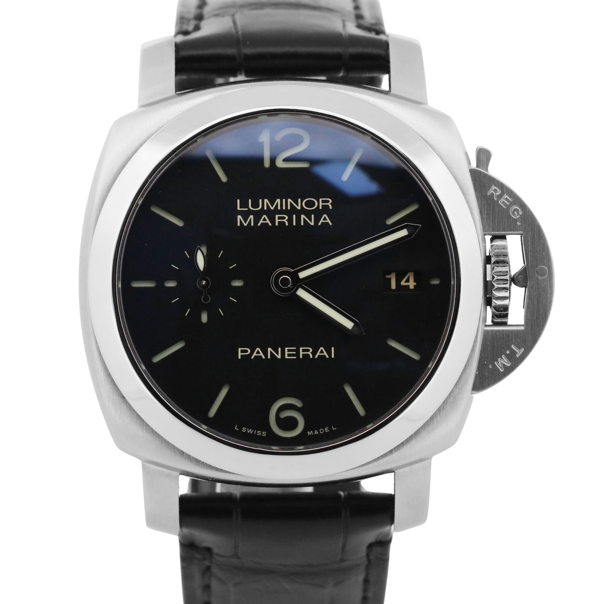 2013 Panerai Luminor Marina 1950 PAM00392 3 Days 42mm Black Leather Box Papers