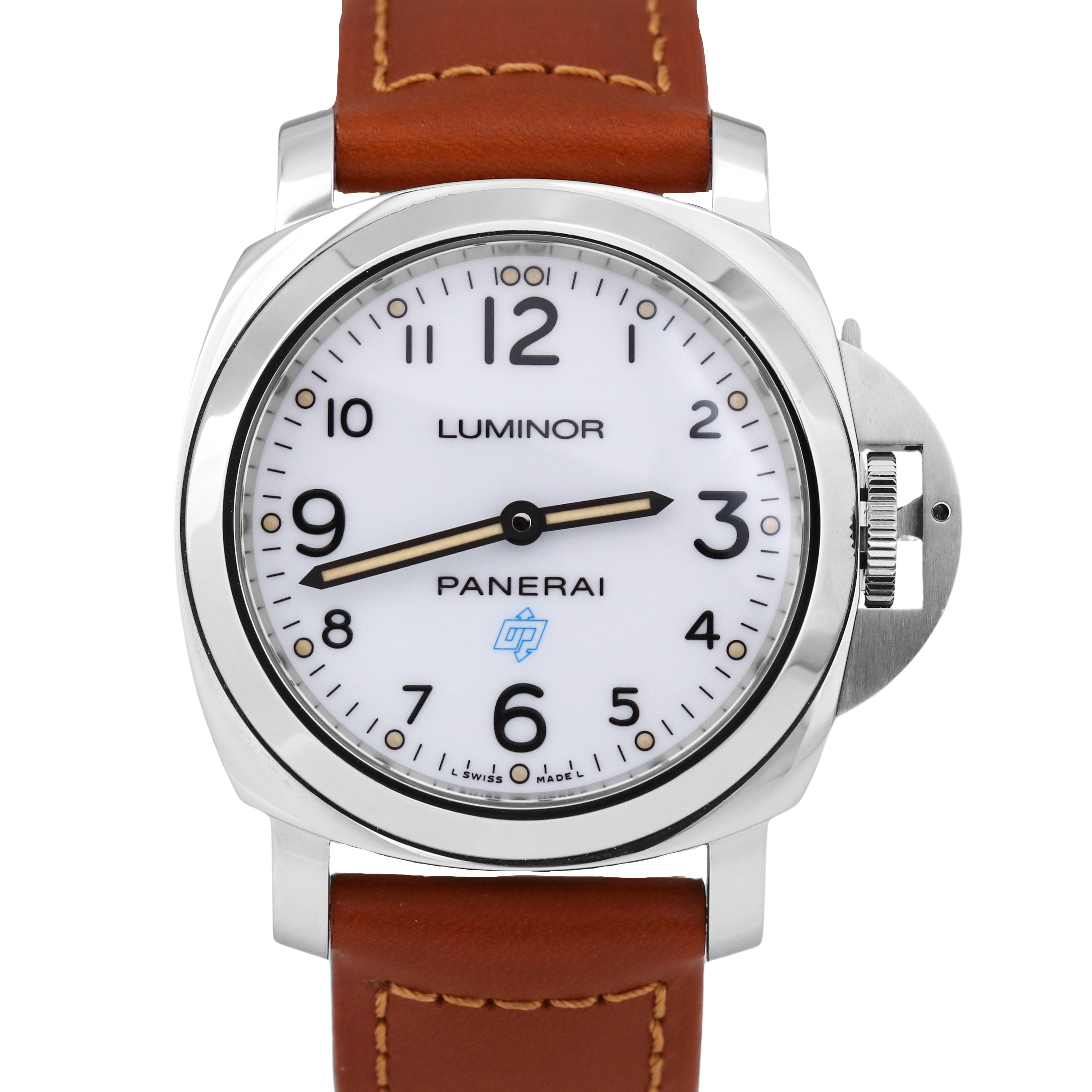 2020 PAPERS Panerai Luminor PAM00775 White Steel Brown Leather