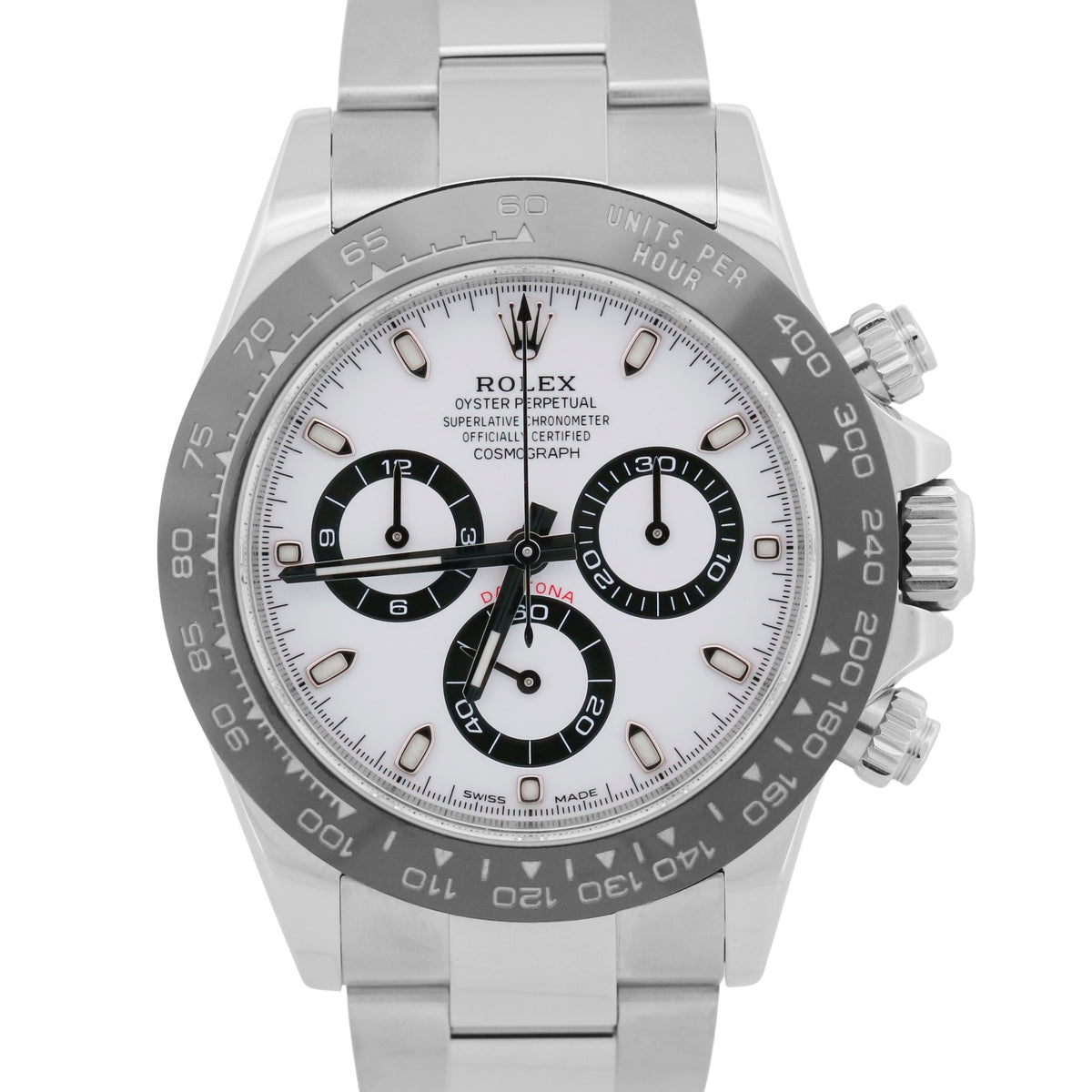 2020 Rolex Daytona 116500 LN Panda White Stainless Steel Ceramic 40mm Box Papers