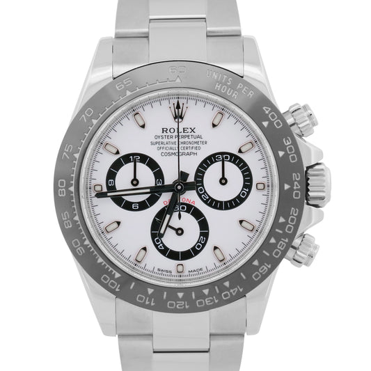 2020 Rolex Daytona 116500 LN Panda White Stainless Steel Ceramic 40mm Box Papers