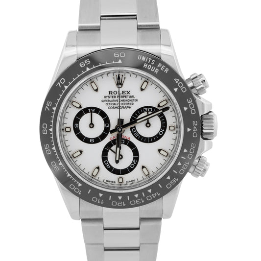 PAPERS Rolex Daytona PANDA White Ceramic Stainless Steel 40mm BOX 116500 LN