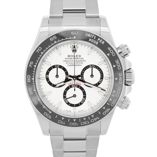 2025 PAPERS Rolex Daytona Cosmograph Steel PANDA White Steel 40mm 126500 LN BOX