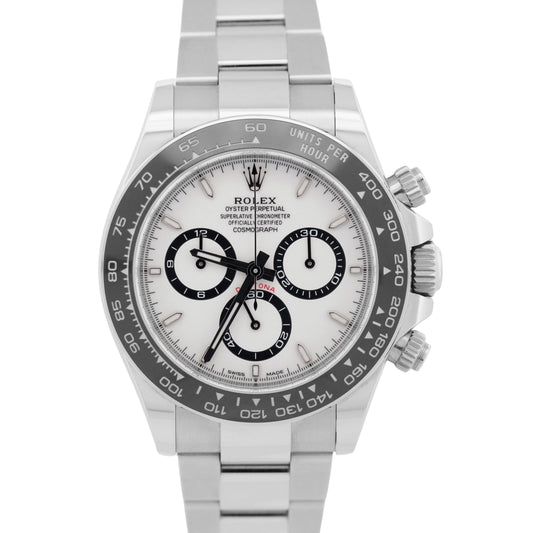 NEW 2025 Rolex Daytona Cosmograph Steel PANDA White Ceramic 40mm 126500 LN BOX