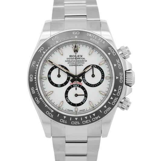 2024 PAPERS Rolex Daytona Cosmograph Steel PANDA White Steel 40mm 126500 LN BOX