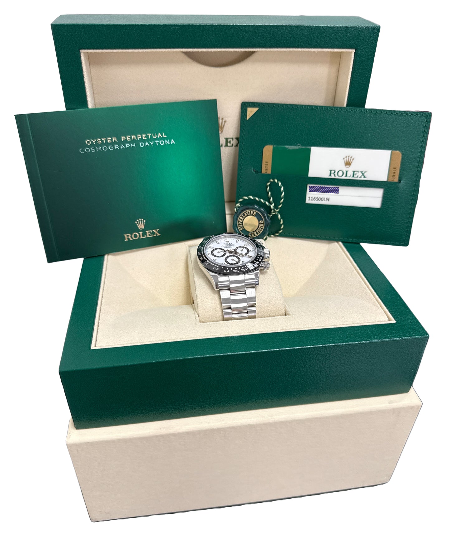 PAPERS Rolex Daytona PANDA White Stainless Steel Ceramic 40mm 116500 LN BOX