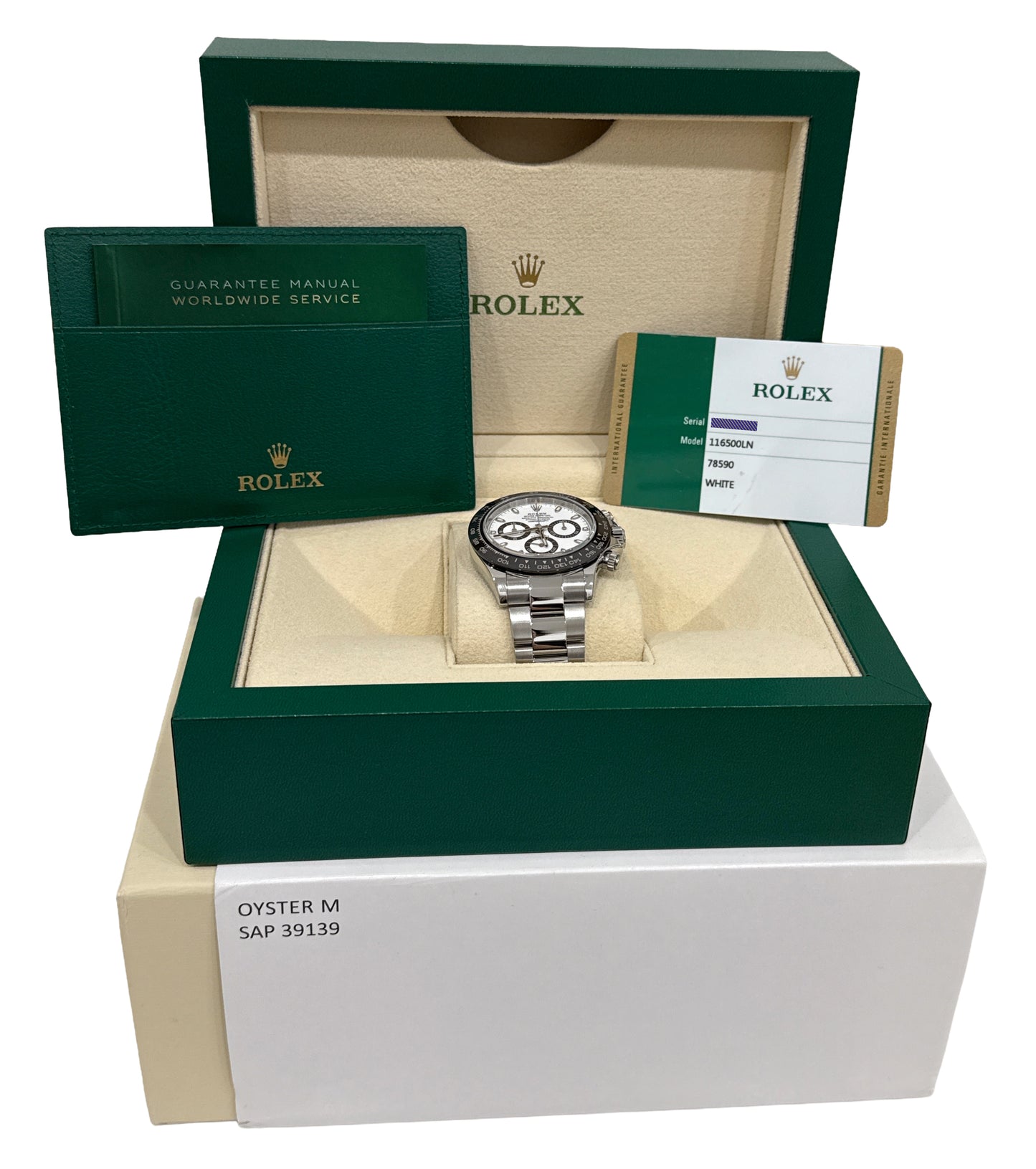 PAPERS Rolex Daytona PANDA White Ceramic Stainless Steel 40mm BOX 116500 LN