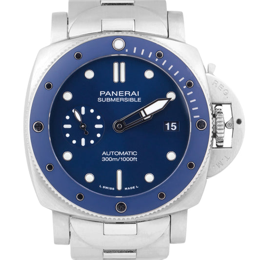 2022 PAPERS Panerai Submersible BLU NOTTE PAM 1068 42mm Blue Steel PAM01068 B+P