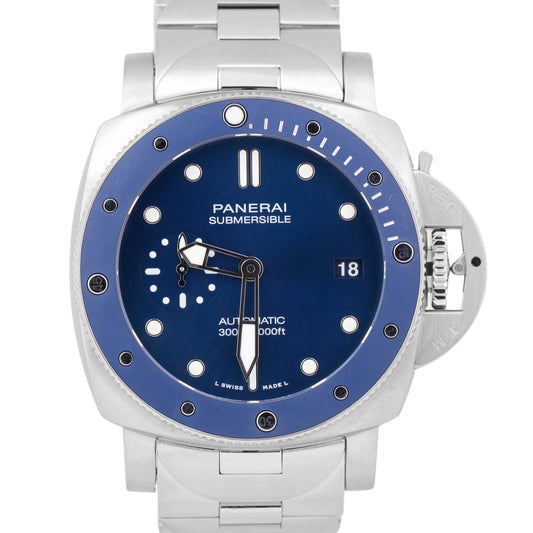 MINT 2021 PAPERS Panerai Submersible BLU NOTTE PAM 1068 42mm Blue PAM01068 B+P