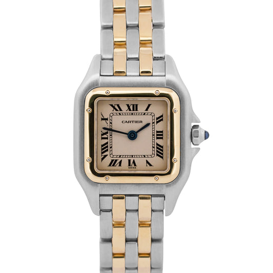 Ladies Cartier Panthere 18K Yellow Gold Steel 22mm Roman Quartz W25029B6 1120