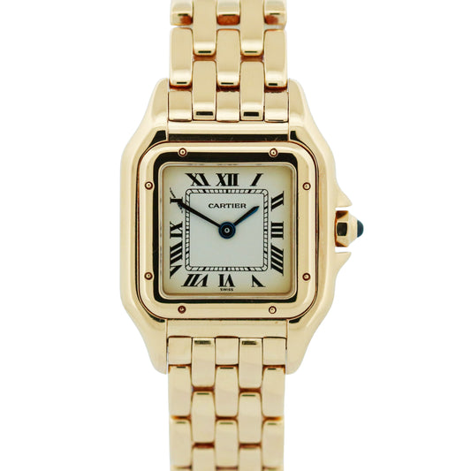 PAPERS Ladies Cartier Panthere 22mm IVORY 18K Yellow Gold Quartz 8057917 BOX
