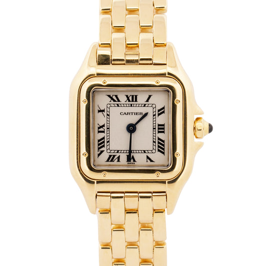 Ladies Cartier Panthere 22mm IVORY 18K Yellow Gold Quartz 8057917 W25022B9 Watch
