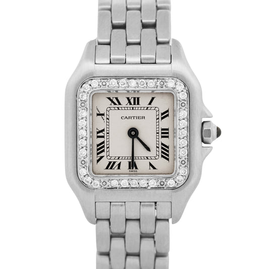 Ladies Cartier Panthere Stainless Steel DIAMOND Roman 22mm Quartz 1320 W25033F5