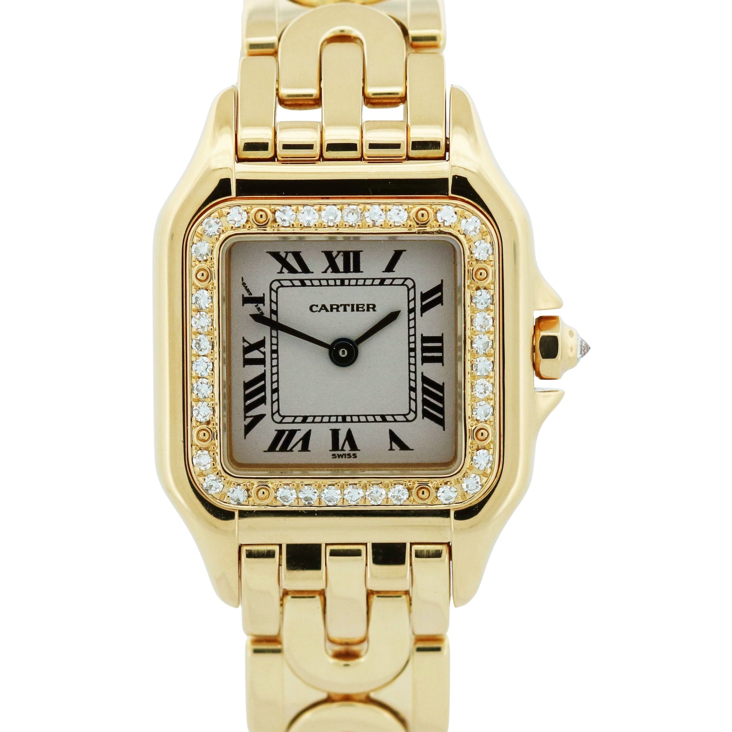 Ladies Cartier Panthere FACTORY DIAMOND 18K Gold 22mm DECO 1280 WF3070N3 BOX