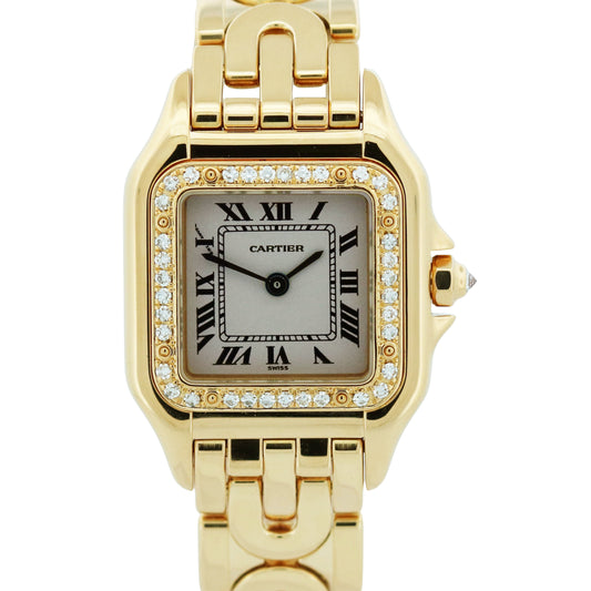 Ladies Cartier Panthere FACTORY DIAMOND 18K Gold 22mm DECO 1280 WF3070N3 BOX