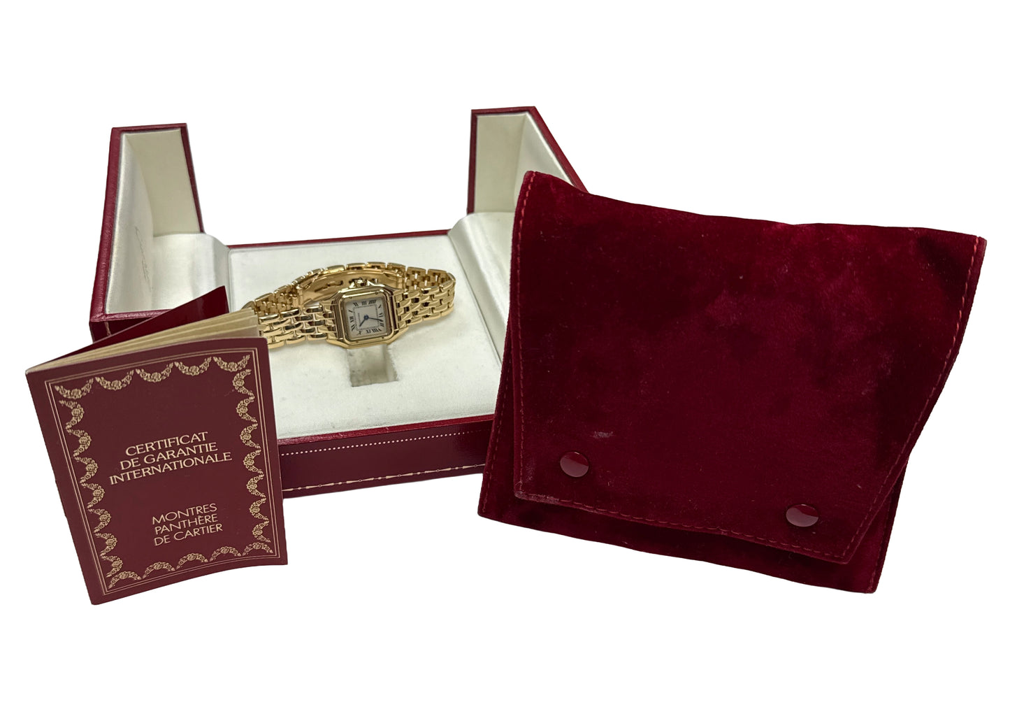 PAPERS Ladies Cartier Panthere 22mm IVORY 18K Yellow Gold Quartz 8057917 BOX