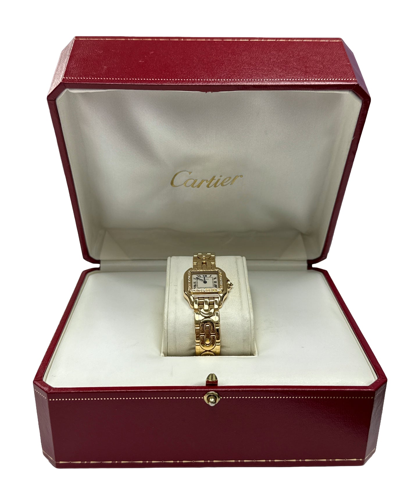 Ladies Cartier Panthere FACTORY DIAMOND 18K Gold 22mm DECO 1280 WF3070N3 BOX