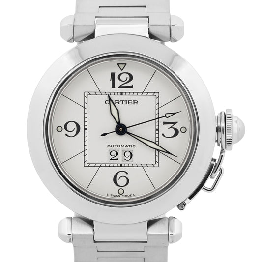 Cartier Pasha  35mm WHITE ARABIC Stainless Steel Automatic Watch 2475 / W31055M7