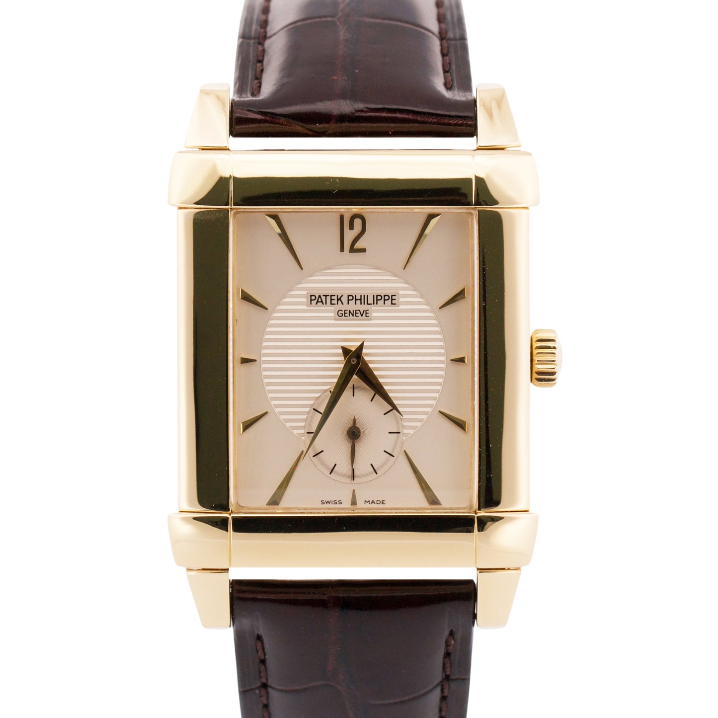 Patek Philippe Gondolo 18k Yellow Gold IVORY 35mmX47mm Manual Leather 5111J