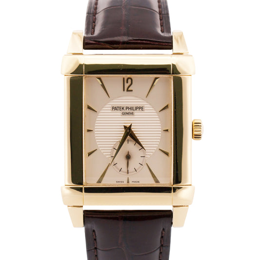Patek Philippe Gondolo 18k Yellow Gold IVORY 35mmX47mm Manual Leather 5111J