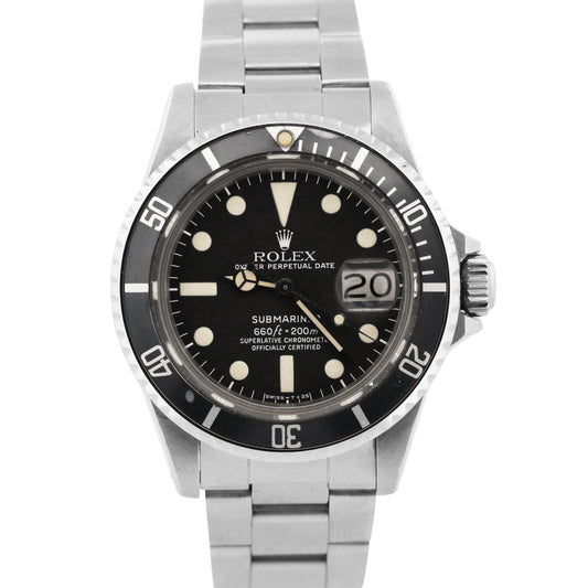 2025 SERVICE Rolex Submariner Date PATINA Black 40mm Steel Oyster 1680 Watch BOX