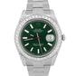 Rolex DateJust II GREEN PAVE DIAMOND Stainless Steel 41mm 116334 Oyster Watch