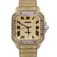Cartier Santos 39.8mm YELLOW PAVE DIAMOND Roman Automatic Steel 4072 Watch