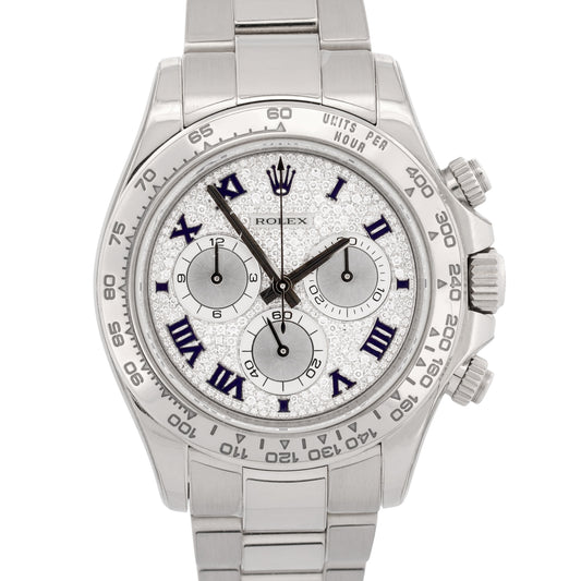 2016 PAPERS Rolex Daytona FACTORY PAVE DIAMOND ROMAN 18K Gold Oyster 116509 BOX