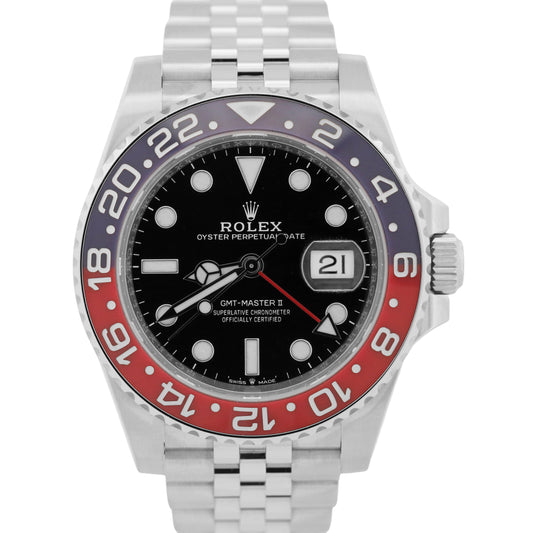 2020 PAPERS Rolex GMT-Master II PEPSI Blue Red 40mm JUBILEE 126710 BLRO BOX