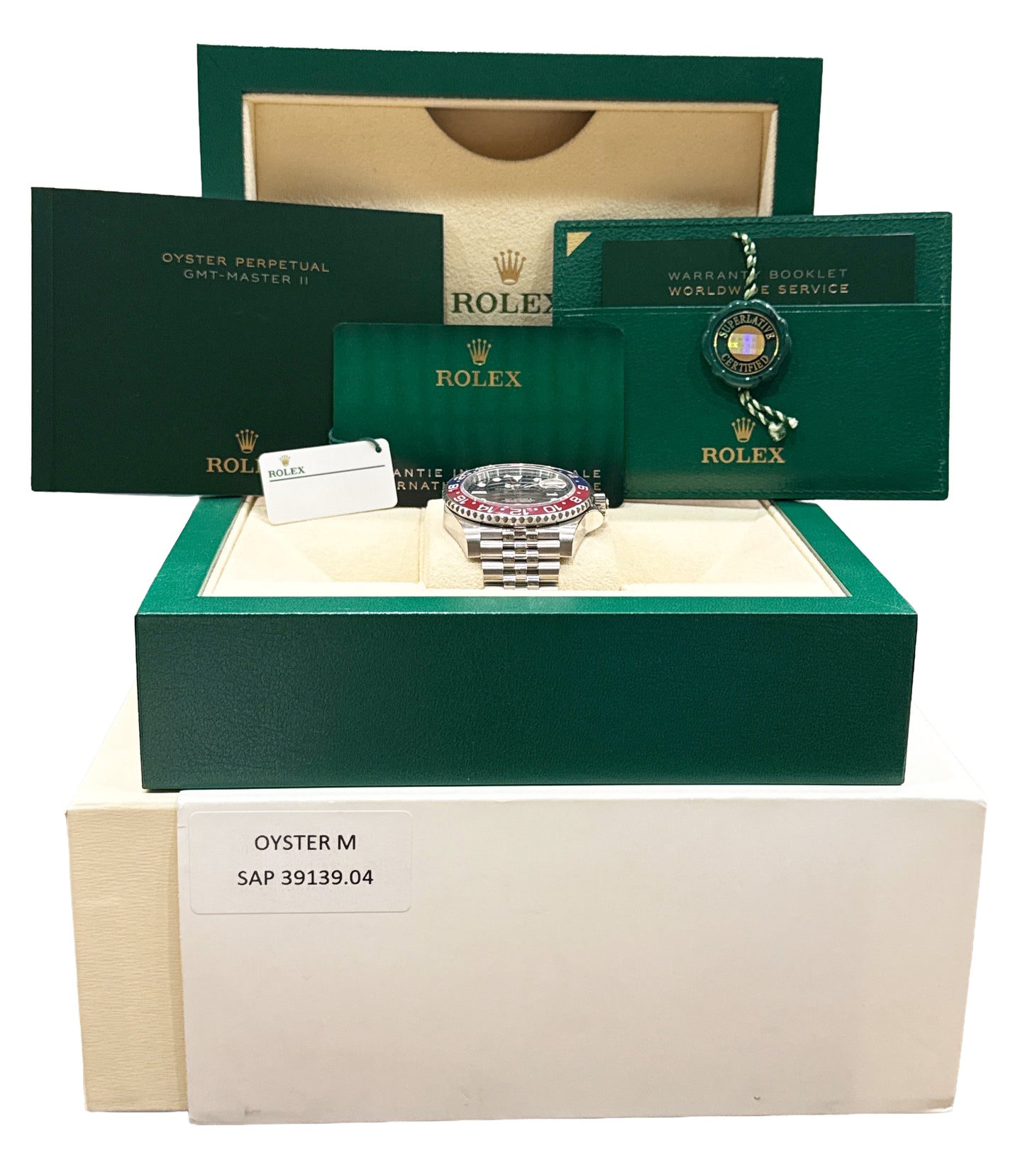 2020 PAPERS Rolex GMT-Master II Red Blue PEPSI Jubilee 40mm 126710 BLRO Watch BOX