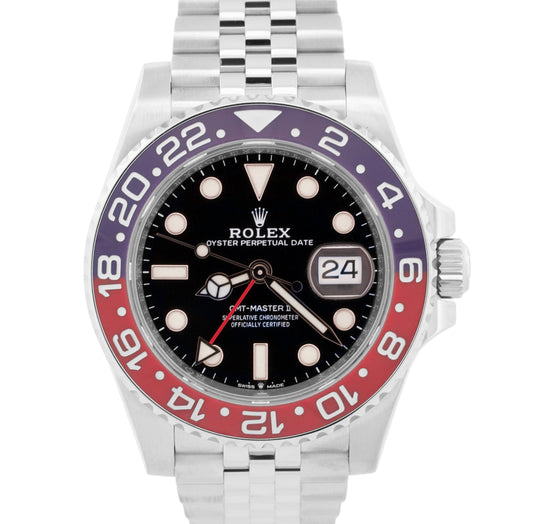 2020 PAPERS Rolex GMT-Master II PEPSI Red Blue 40mm JUBILEE 126710 BLRO BOX