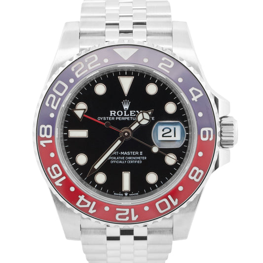 2022 PAPERS Rolex GMT-Master II PEPSI Blue Red 40mm JUBILEE 126710 BLRO BOX