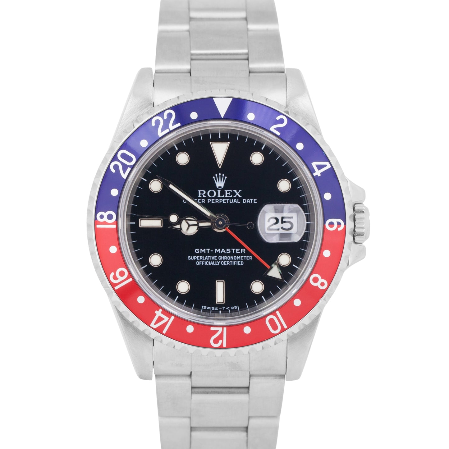 MINT Rolex GMT-Master PEPSI Blue Red Stainless OYSTER Black Steel 40mm 16700 BOX