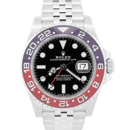 PAPERS Rolex GMT-Master II 40mm PEPSI Red Blue JUBILEE Steel 126710 BLRO BOX